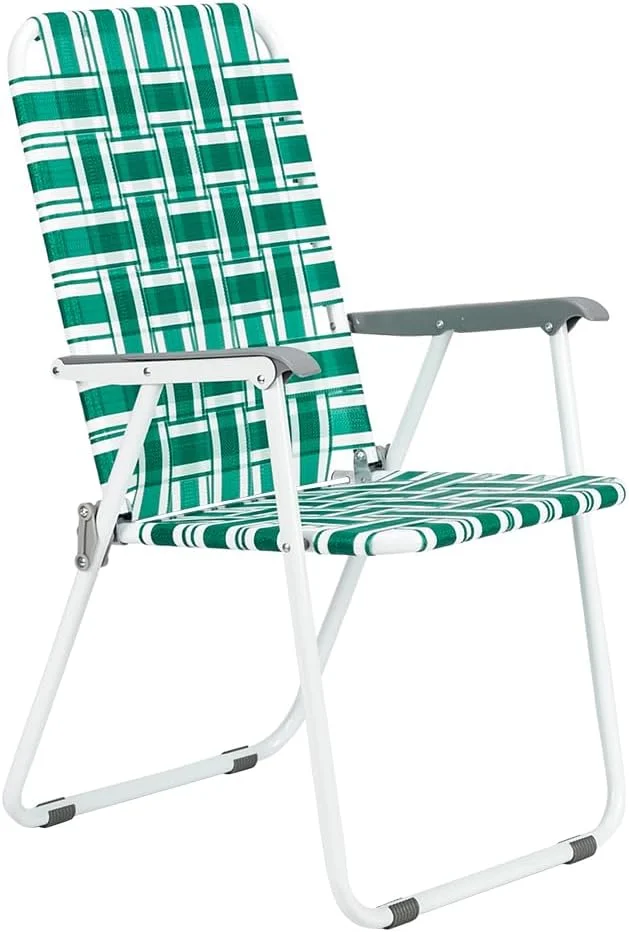 Patio Lawn Webbed Folding Chairs Set of 2, Outdoor Beach Portable Lawn Chair Camping Chair Beach Chair for Yard - Image 7