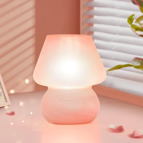 Alternative view of Mushroom Lamp Small Vintage Table Lamp for Bedroom Nightstand, Dimmable