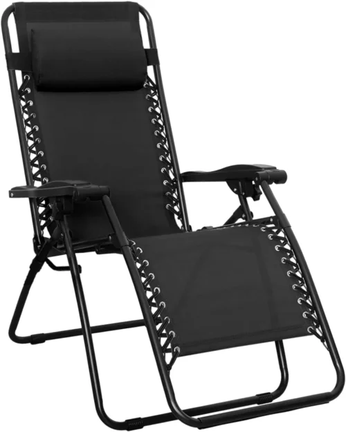 Alternative view of Basics Zero Gravity Lounge Chair with Pillow, Foldable Outdoor Reclining Chair for Patio and Beach