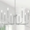 6 Light Champagne Bronze Chandelier, Farmhouse Chandelier for Dining Room Light Fixture Hanging