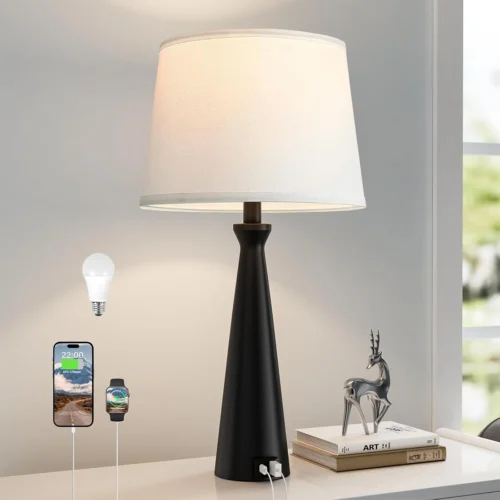 Alternative view of Modern Table Lamp Set of 2, Dimmable, Bulb Included