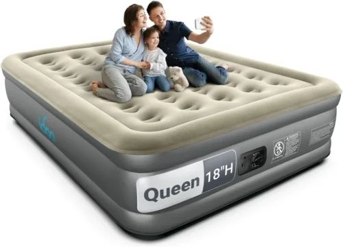 Queen Air Mattress with Built in Pump, 18 Raised Comfort Inflatable Blow up Mattress, Upgraded Support Structure
