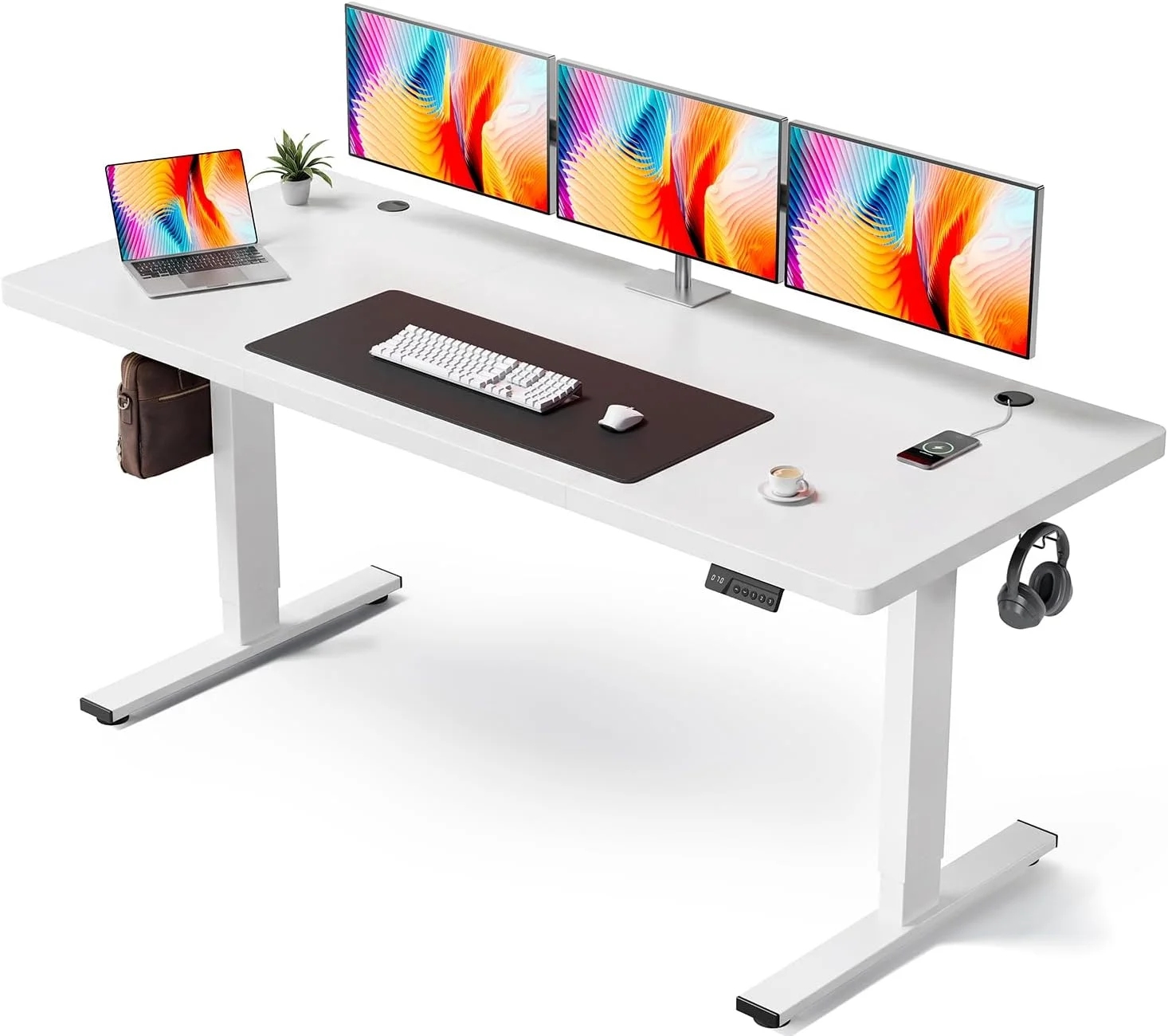 Nook Electric Standing Desk Adjustable, 60x28 Inch Sit Stand Desk with 1 Inch Thick Tabletop - Image 9