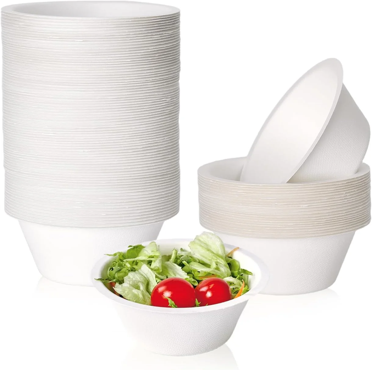 150 Pack 12 oz Compostable Paper Bowls Disposable, White - Image 4