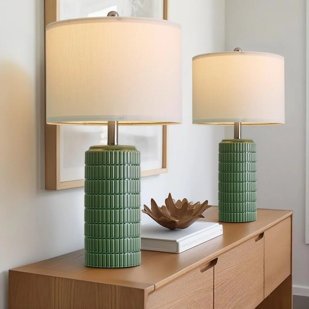 20.75 Small Modern Ceramic Table Lamp Set of 2 - Image 11