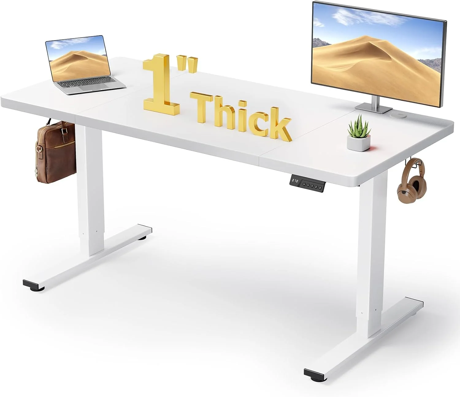 Nook Electric Standing Desk Adjustable, 60x28 Inch Sit Stand Desk with 1 Inch Thick Tabletop - Image 5