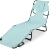Nook Basics Outdoor Lounge Tanning Chair, Foldable Chaise with Multi-Angle Backrest, Portable with Carry Strap, 1-Pack