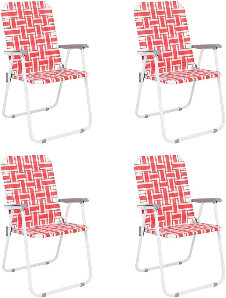Patio Lawn Webbed Folding Chairs Set of 2, Outdoor Beach Portable Lawn Chair Camping Chair Beach Chair for Yard - Image 8