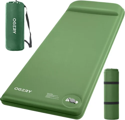 Alternative view of Self-Inflating Sleeping Pad with Built-in Foot Pump, 3 Memory Camping Mattress Pad, Quiet & 9.5 R-Value Insulated