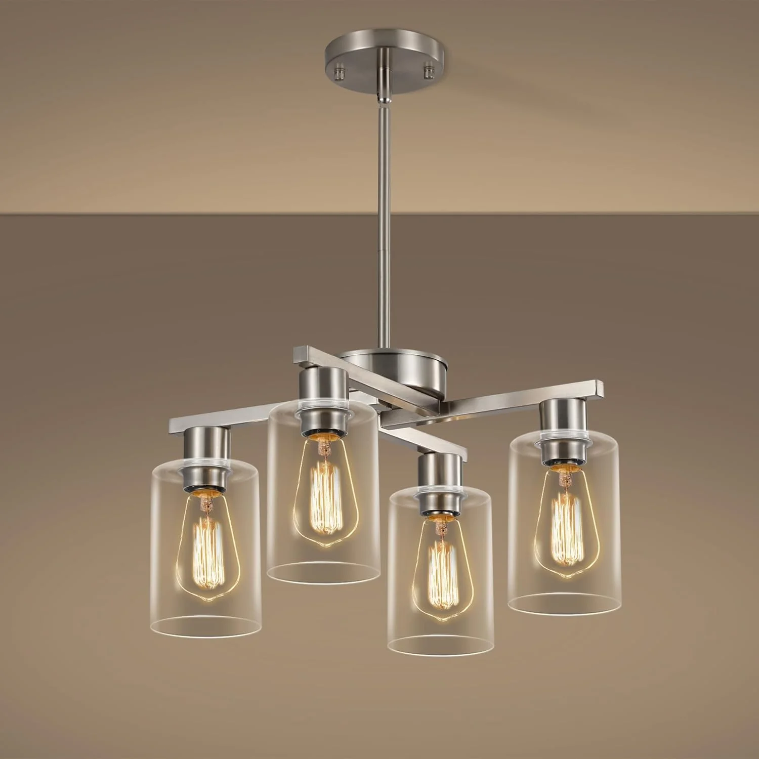 4-Light Modern Farmhouse Black Chandelier - Image 7