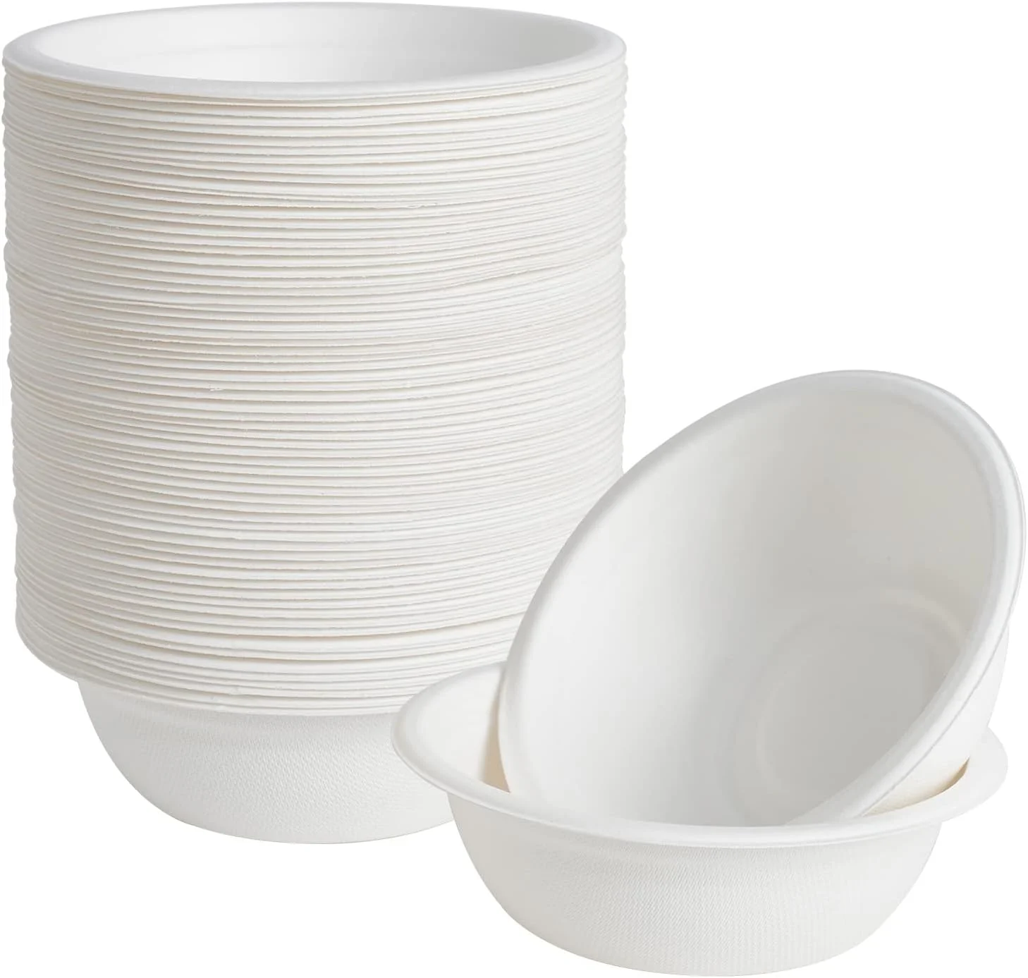 150 Pack 12 oz Compostable Paper Bowls Disposable, White - Image 3
