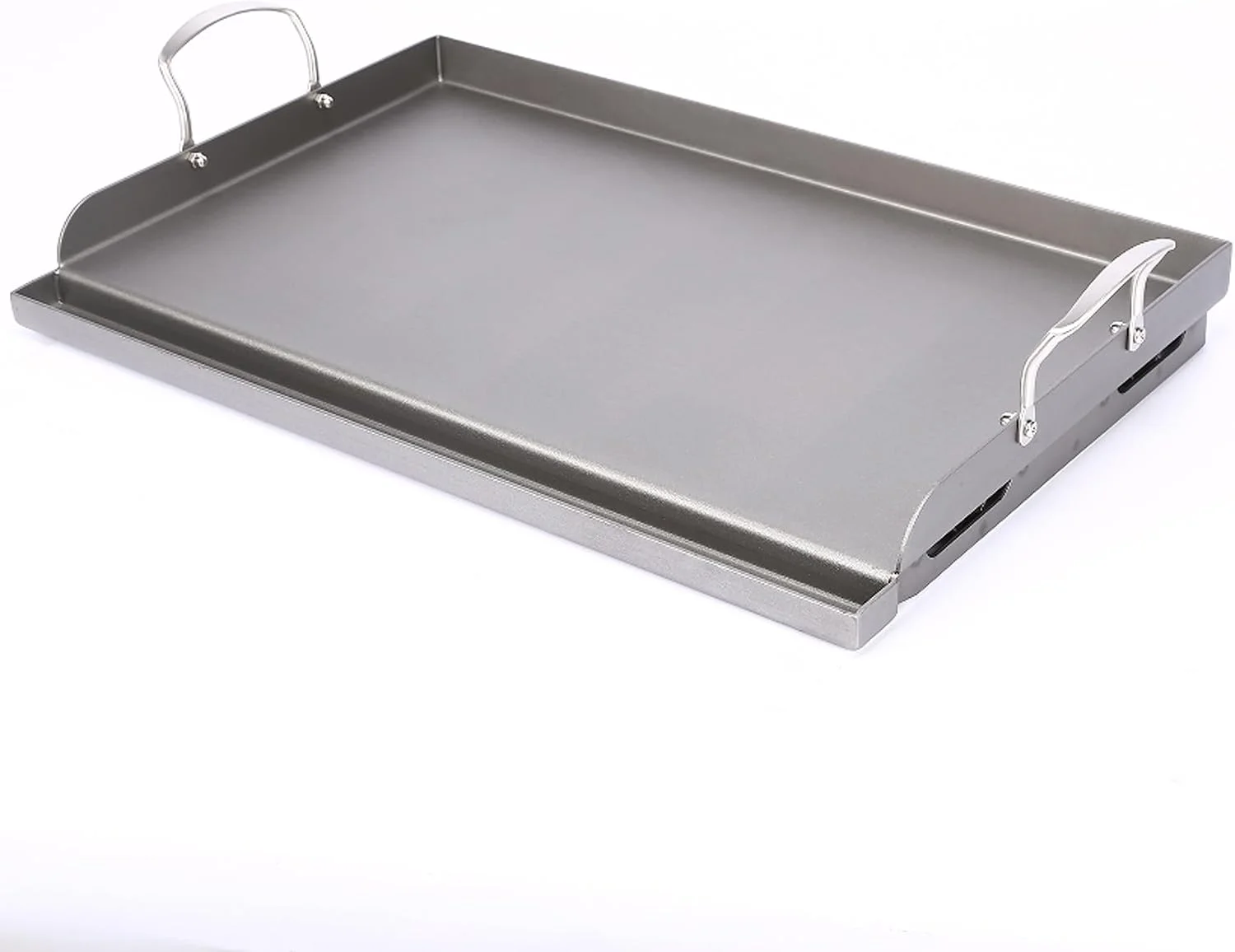 25 x 16 Pre-Seasoned Nonstick Cast Iron Griddle for Gas & Charcoal Grills, Universal Flat Top with Grease Groove - Image 8