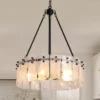 Chandeliers for Dining Room Light Fixture, Adjustable Glass Modern Farmhouse Chandelier for Entryway