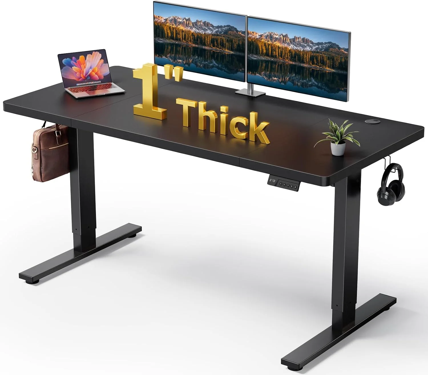 Nook Electric Standing Desk Adjustable, 60x28 Inch Sit Stand Desk with 1 Inch Thick Tabletop - Image 6