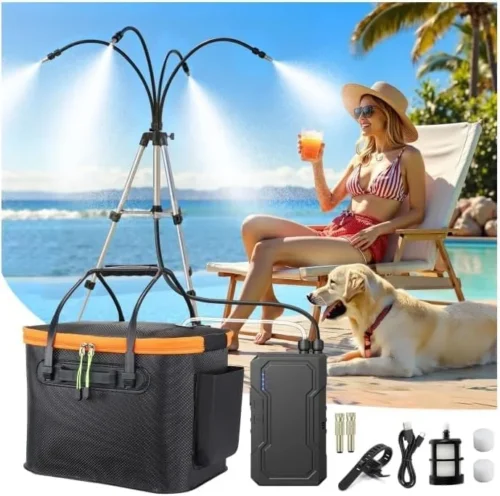 Alternative view of Portable Misting System for Outside Patio, Outdoor Water Cooling Mister with Battery Powered Pump (Max 8Hrs)