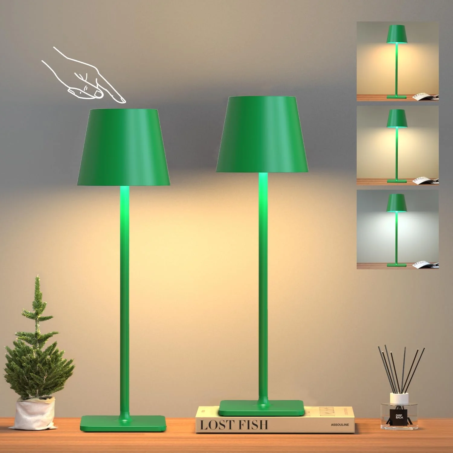 4 Pack Gold Rechargeable Led Cordless Table Lamps - Image 10