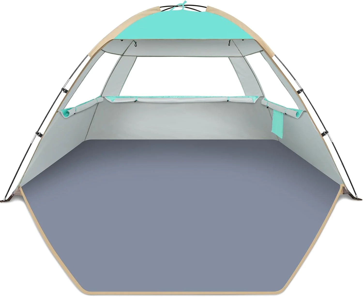 Beach Tent Sun Shelter for 3/4/6/8/10 Person with UPF 50?? UV Protection, Lightweight & Easy Setup Beach Shade - Image 8
