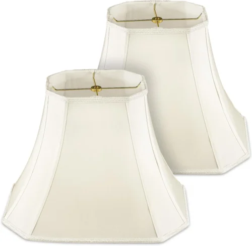 Alternative view of Set of 2 Bell Lamp Shade 6.25 x 8 Top 11 x 16 Bottom 12 High (Spider) Rectangle Cut Square Replacement