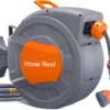 Retractable Garden Hose Reel, 1/2 in x 72 ft, Wall Mounted, 9-Function Sprayer, 180?? Swivel