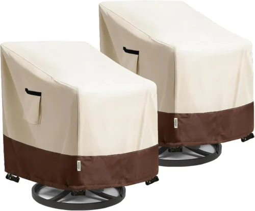Patio Chair Covers for Outdoor Furniture Waterproof 4 Pack, Heavy Duty Waterproof Outdoor Swivel Chair Cover (30W - For Outdoor Living