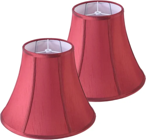 White Bell Lamp Shades Set of 2 Medium Shade 6.7``Top x 13``Bottom x 10``High(Spider) Traditional Lampshade for