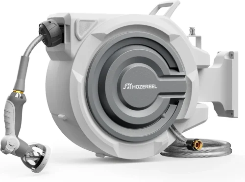 Alternative view of Retractable Garden Hose Reel 1/2x 110ft, UV Resistant Hose Reels, Any Length Lock 180?? Swivel