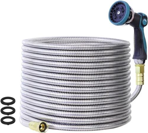 Alternative view of Garden Hose, Stainless Steel Water Hose, Flexible with a 10-Mode Nozzle Sprayer, 5/8'' Outside Diameter