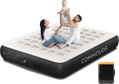 Queen Air Mattress with 2000mAh Battery Powered Pump, 18 Raised Inflatable Mattress, Portable Blow up Mattress