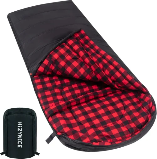 Alternative view of Cold Weather Sleeping Bag 100% Cotton Flannel XXL for Adults Big and Tall, Free Compression Sack