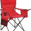Portable Camping Chair with 4-Can Cooler, Cushioned Seat & Back with Side Pockets & Cup Holder