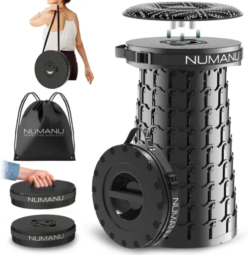 Alternative view of 2026 Upgraded XXL Collapsible Stool with Cushion & Bag, 1000lbs Max Weight, 19.7 Heavy Duty Portable Retractable