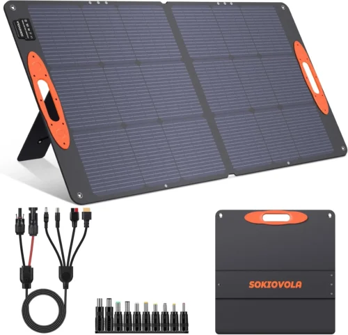 Alternative view of N-Type 16BB 220W Portable Solar Panel for EF/Jackery/Bluetti/Anker Power Station, IP68 Waterproof Foldable