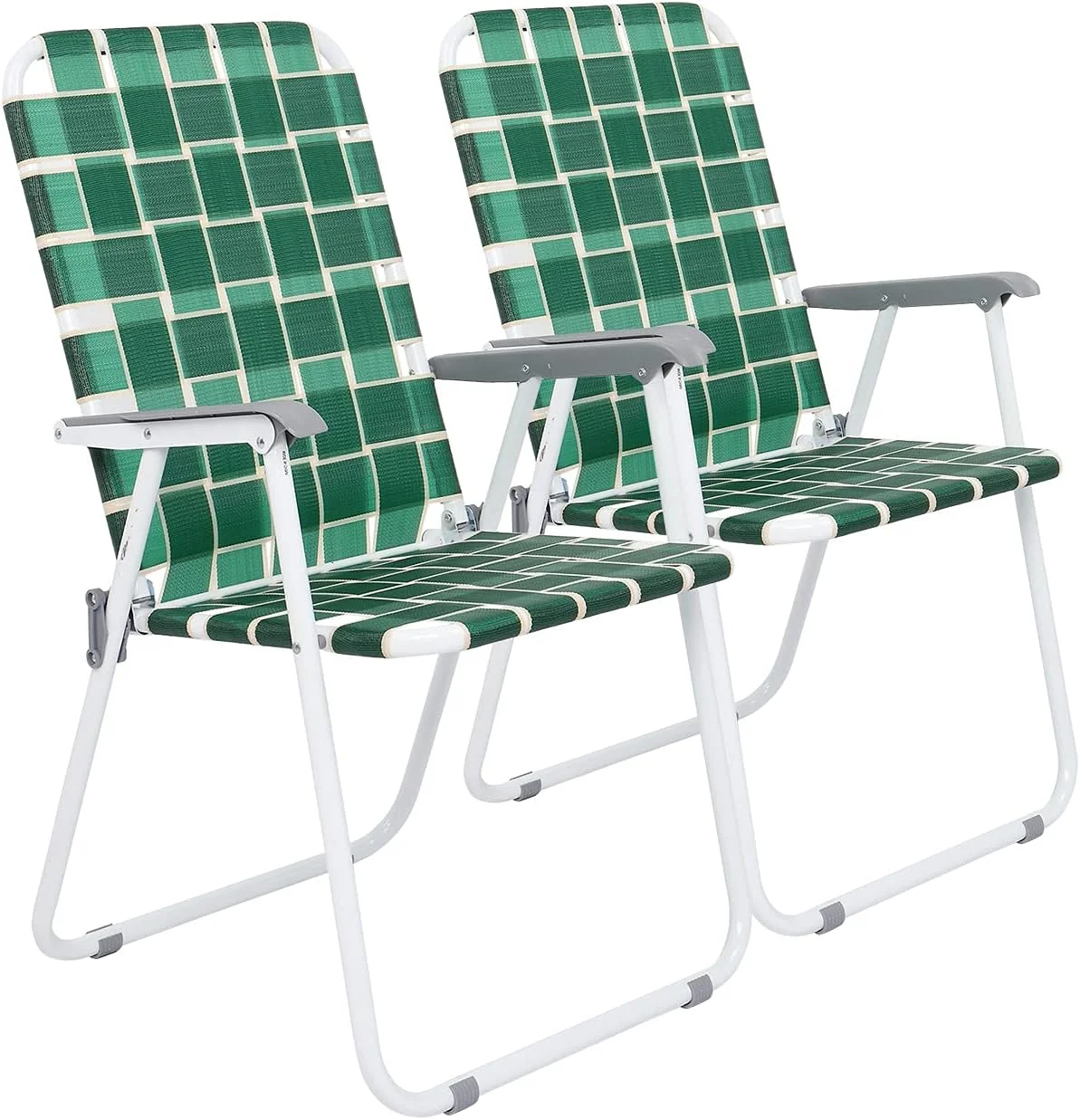 Patio Lawn Webbed Folding Chairs Set of 2, Outdoor Beach Portable Lawn Chair Camping Chair Beach Chair for Yard - Image 6