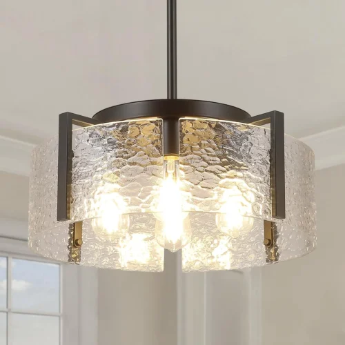 Alternative view of Chandeliers for Dining Room Light Fixture, Adjustable Glass Modern Farmhouse Chandelier for Entryway