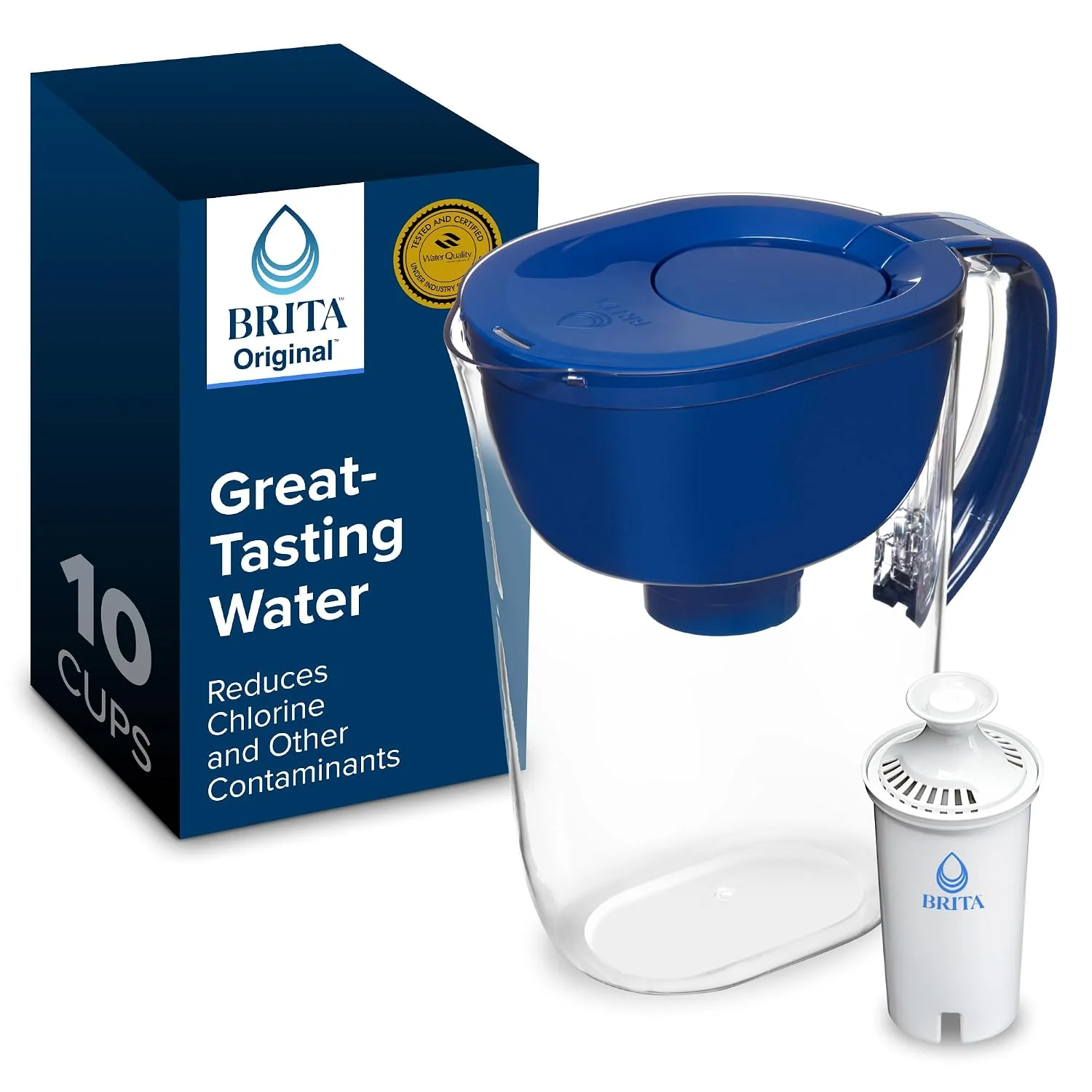 Large 10 Cup Water Filter Pitcher, Includes 1 Filter, Bright White - For Home Projects - Image 6