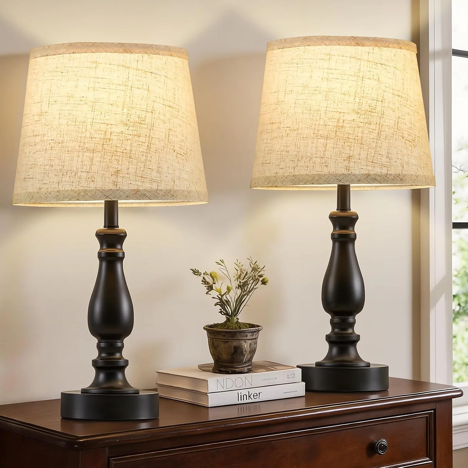 Nook Lamps for Bedroom Set of 2, Dimmable, Bulb Included - Image 6