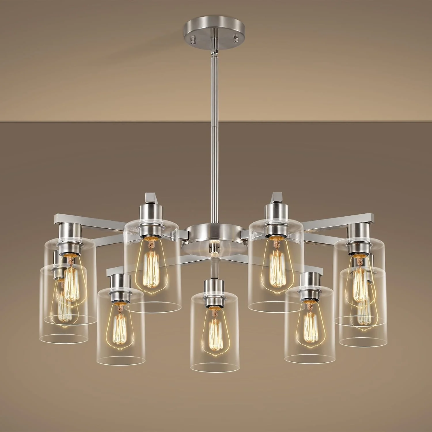 4-Light Modern Farmhouse Black Chandelier - Image 3