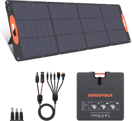 N-Type 16BB 220W Portable Solar Panel for EF/Jackery/Bluetti/Anker Power Station, IP68 Waterproof Foldable