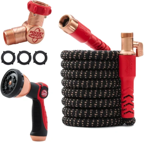 Hose 50 FT Copper Head Expandable Garden Hose, As Seen on TV, 360?? swiveling pocket pivot connector