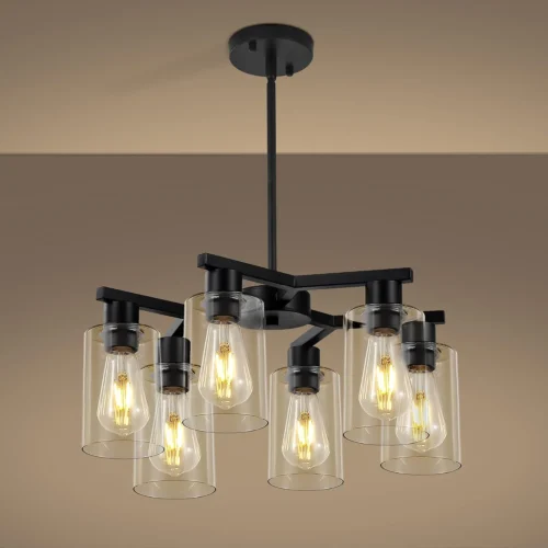 Alternative view of 4-Light Black Modern Farmhouse Chandelier