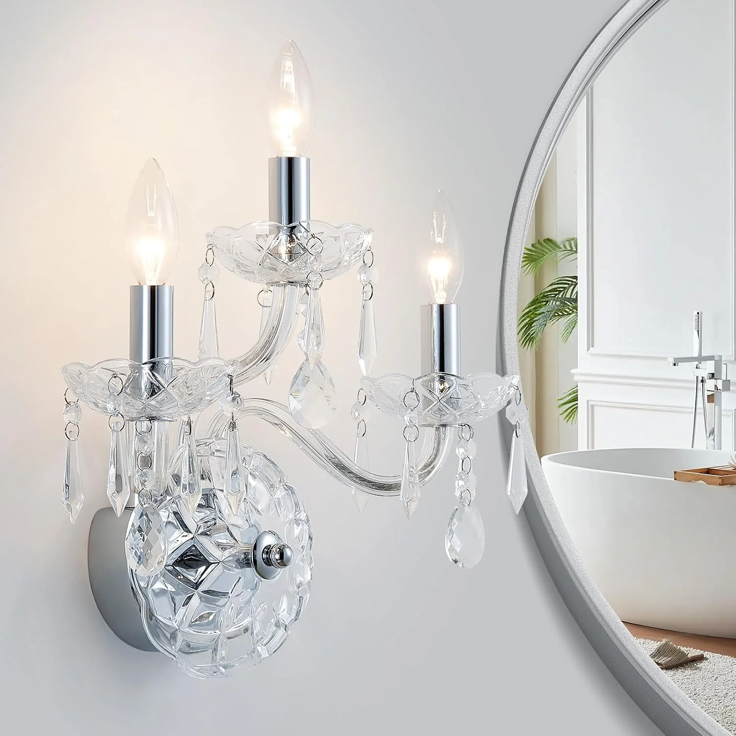 5-Light Crystal Candle Chandelier Pendant Ceiling Light Modern Lighting Fixture for Bedroom Hallway Bar Kitchen - Image 3