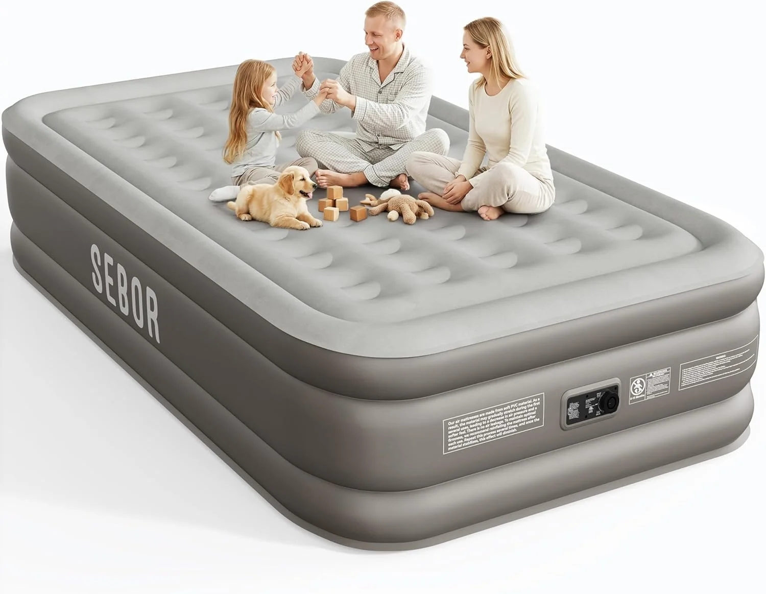 Air Mattress Queen with Built-in Pump 18, Comfortable Self-Inflating Blow up Mattress with High-Speed Pump - Image 7