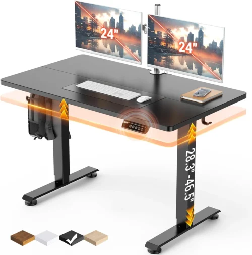 Alternative view of 47.2 Inch Large Electric Standing Desk, Gaming Table, Height Adjustable Sit Stand Up Computer Tables for Home