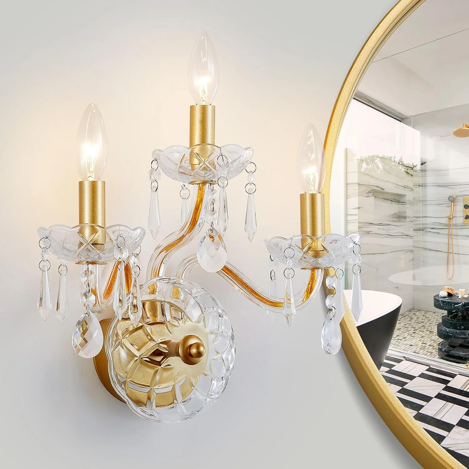 5-Light Crystal Candle Chandelier Pendant Ceiling Light Modern Lighting Fixture for Bedroom Hallway Bar Kitchen - Image 8