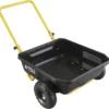 Carts GCR-4 Poly Dump Cart, 2-Wheel Garden Wagon with Foldable Handle, 4 cu ft, 300 lb. Capacity, Black/Yellow