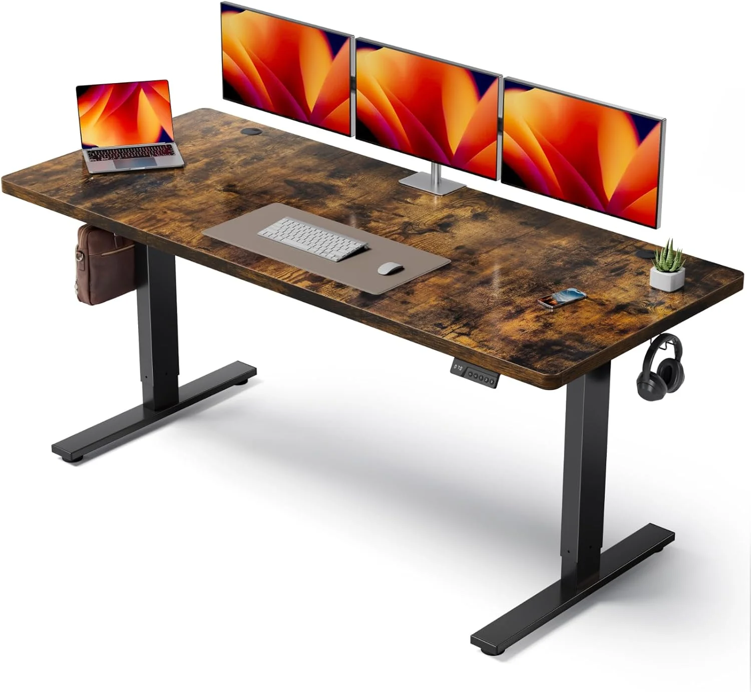 Nook Electric Standing Desk Adjustable, 60x28 Inch Sit Stand Desk with 1 Inch Thick Tabletop