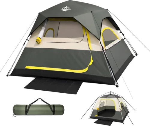 Person Instant Tents for Camping Setup in 50s, Cabin Tent with Rainfly, Waterproof Windproof Camping Tent