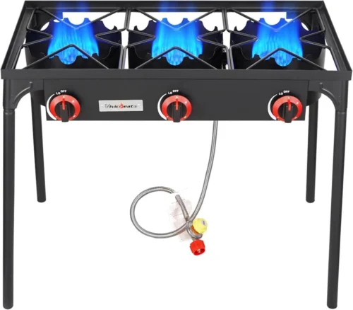 Alternative view of Propane Grill 2 Burner Outdoor Propane Stove Portable Gas Grill High Pressure Camping Stove Double Burner