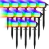 Solar Spot Lights Outdoor Waterproof IP65, 12 Pack Landscape Spotlights with 46 LEDs, 3 Modes Auto On/Off Solar