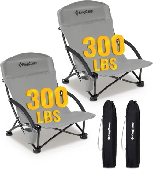 Alternative view of Low Beach Chairs 2 Pack, Folding Portable Chair for Adults lightweight Extra Wide Ergonomic High Back Seat